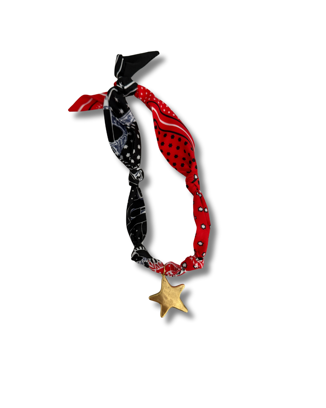 Gameday Red & Black Star Scarf Necklace