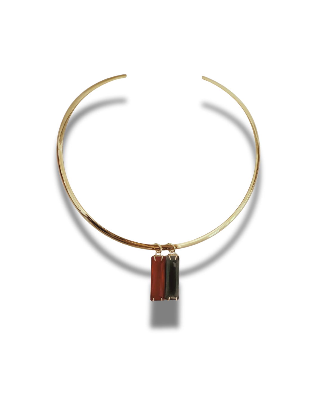 Red & Black Bezel Charm Collar Necklace