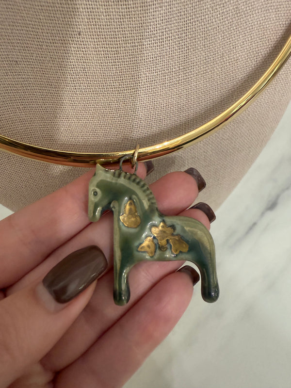 Ceramic Horse Pendant Choker