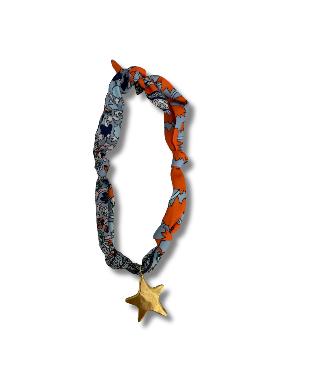 Gameday Blue & Orange Star Scarf Necklace