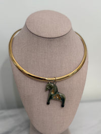 Ceramic Horse Pendant Choker