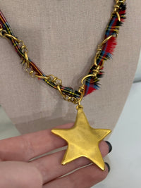 Holiday Tartan Star Pendant Necklace
