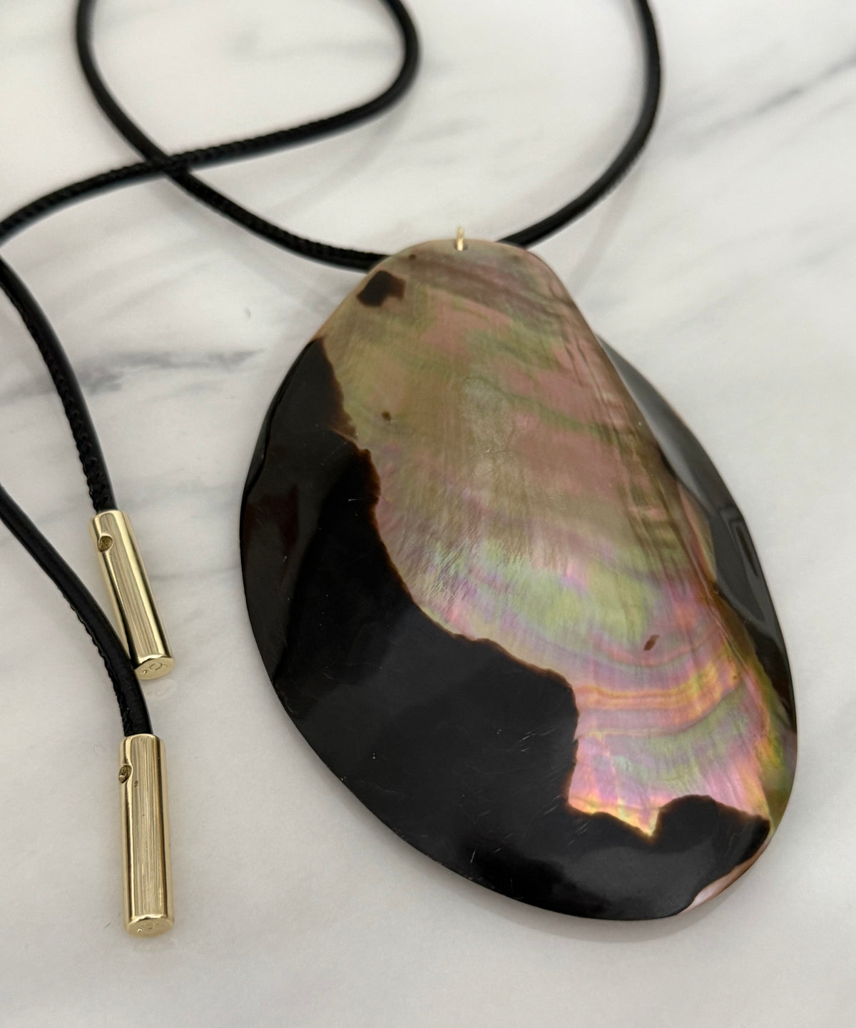 Brown Mother of Pearl Shell Wrap Necklace