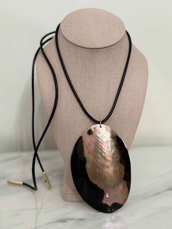 Brown Mother of Pearl Shell Wrap Necklace