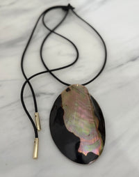 Brown Mother of Pearl Shell Wrap Necklace
