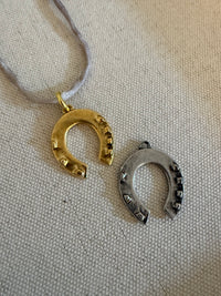 Silk Cord Horseshoe Necklace