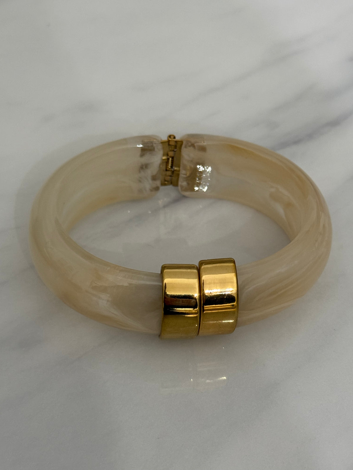 Marbled Resin Hinged Bracelet