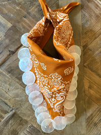 Texas Orange Capiz Shell Bandana