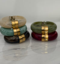 Marbled Resin Hinged Bracelet