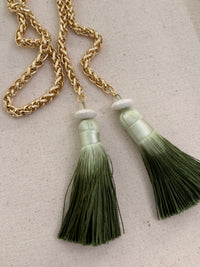 Ombre Tassel Lariat Necklace