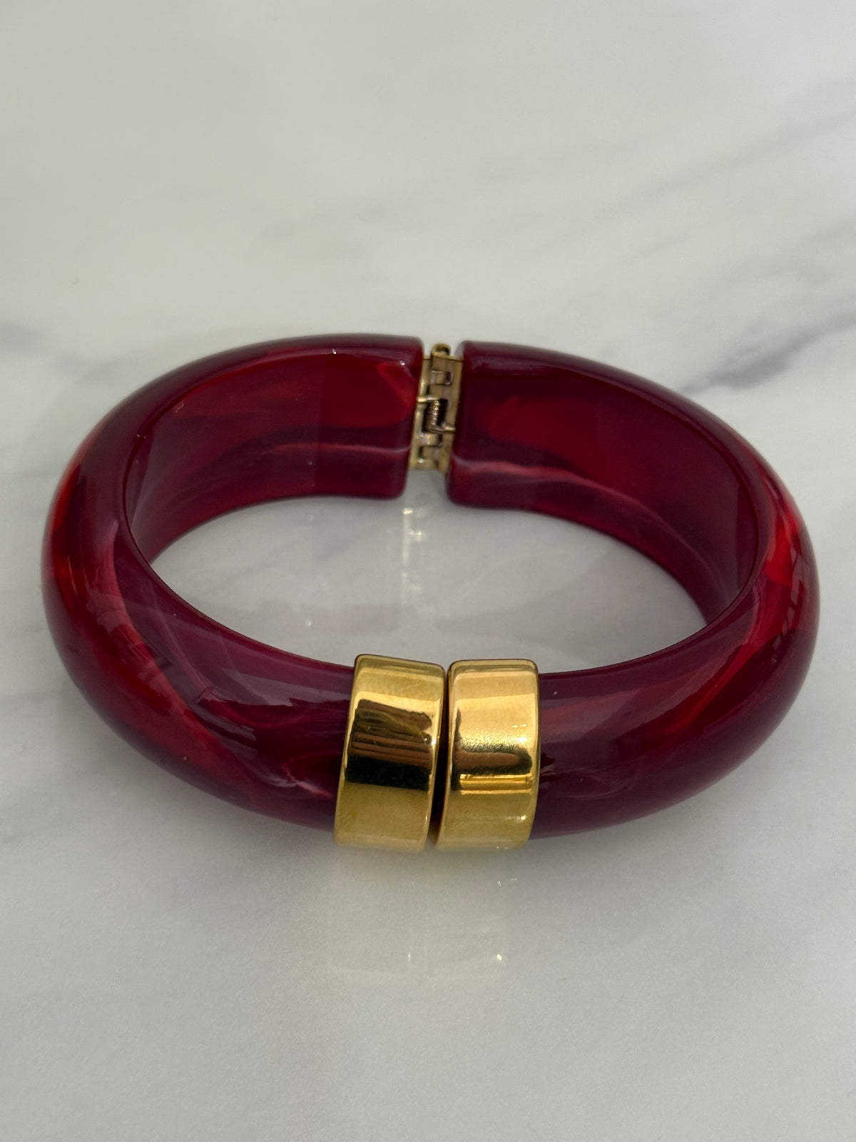 Marbled Resin Hinged Bracelet