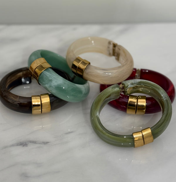 Marbled Resin Hinged Bracelet