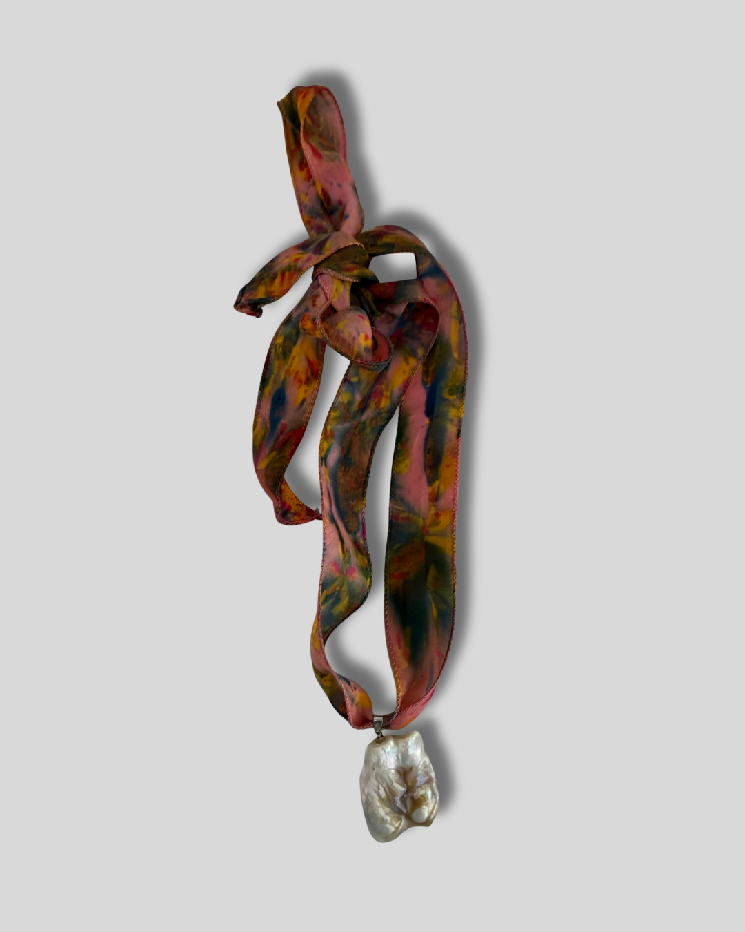 DYE STUDY - HAND DYED SILK NECKLACE 01