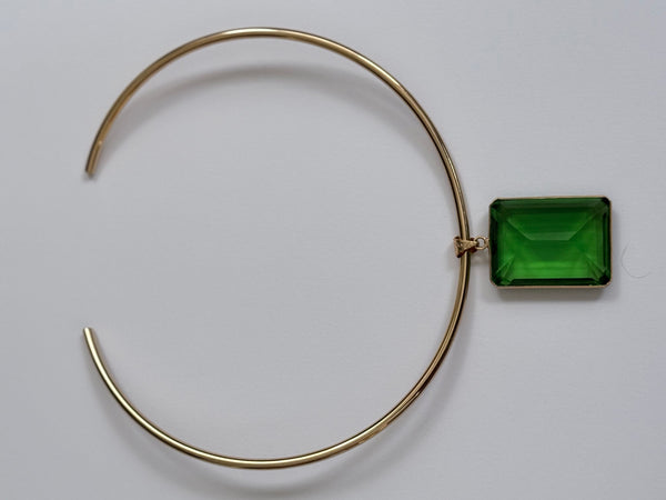 Bright Green Glass Stone Choker