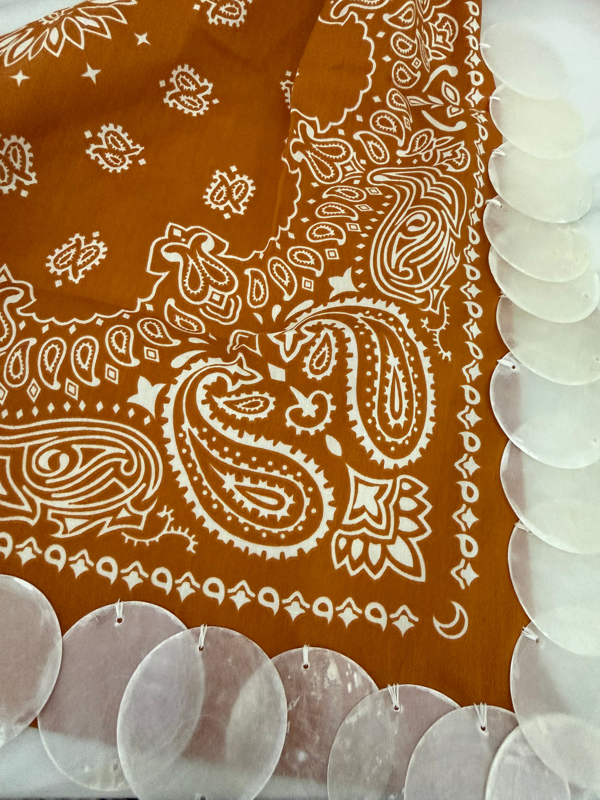 Texas Orange Capiz Shell Bandana