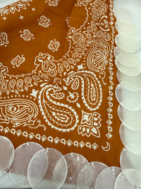 Texas Orange Capiz Shell Bandana