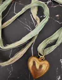 Hand Dyed Raw Silk Pendant Necklace