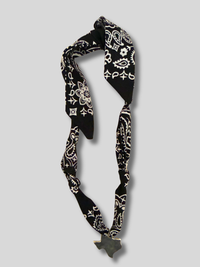 Black & Silver Texas Bandana Necklace