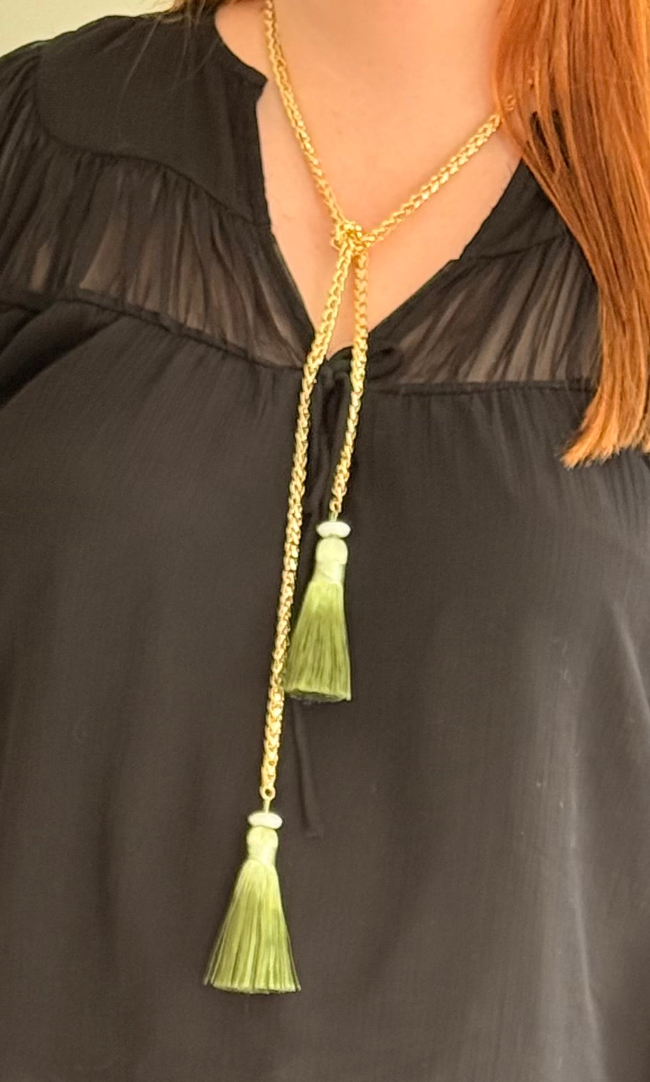 Ombre Tassel Lariat Necklace