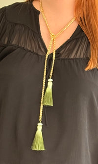 Ombre Tassel Lariat Necklace