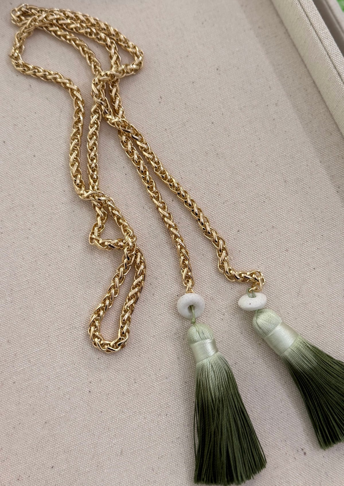 Ombre Tassel Lariat Necklace