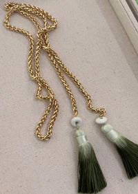 Ombre Tassel Lariat Necklace