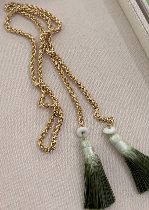 Ombre Tassel Lariat Necklace
