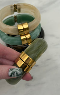 Marbled Resin Hinged Bracelet