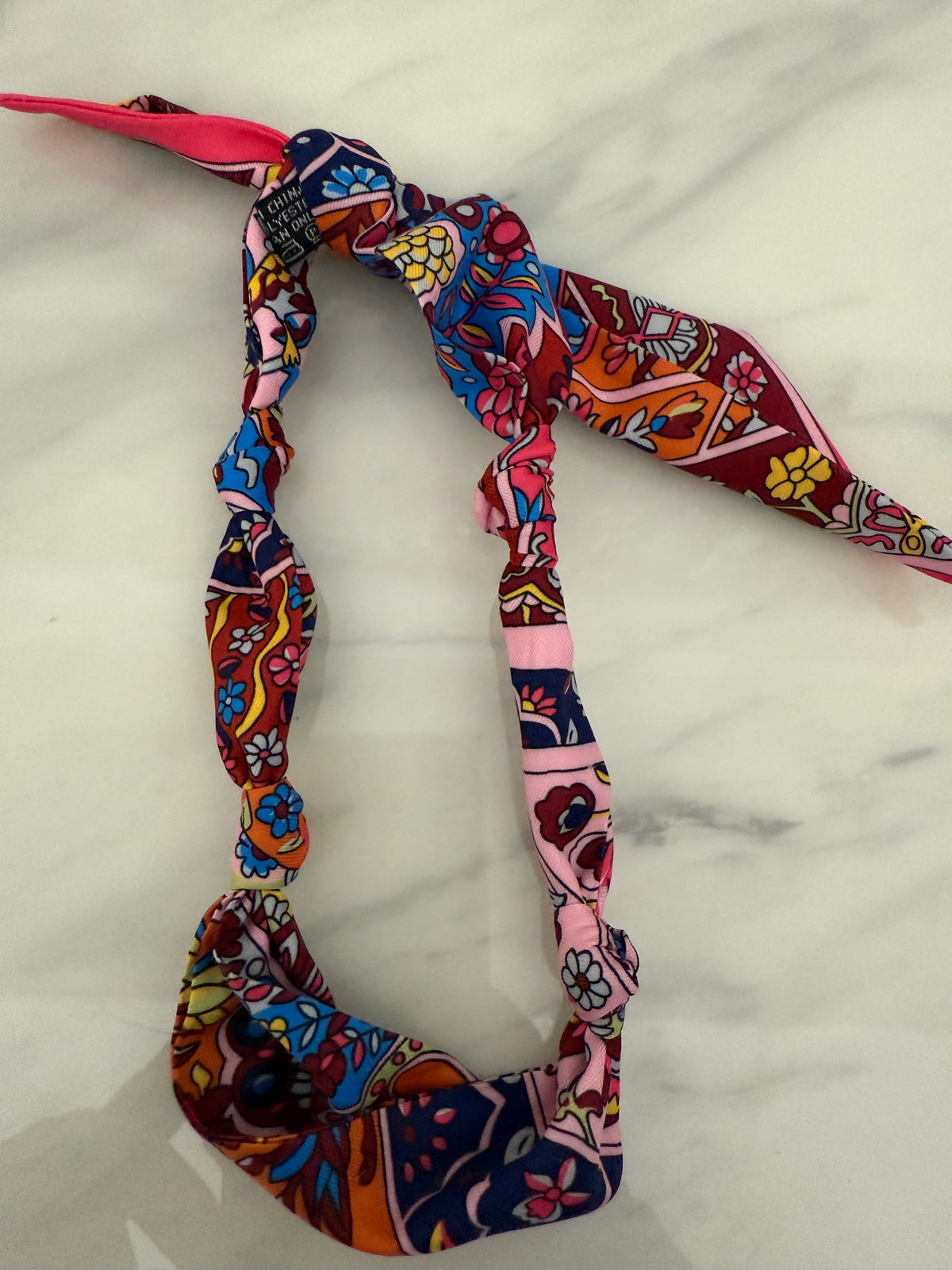 Custom Initial Letter Scarf Necklace