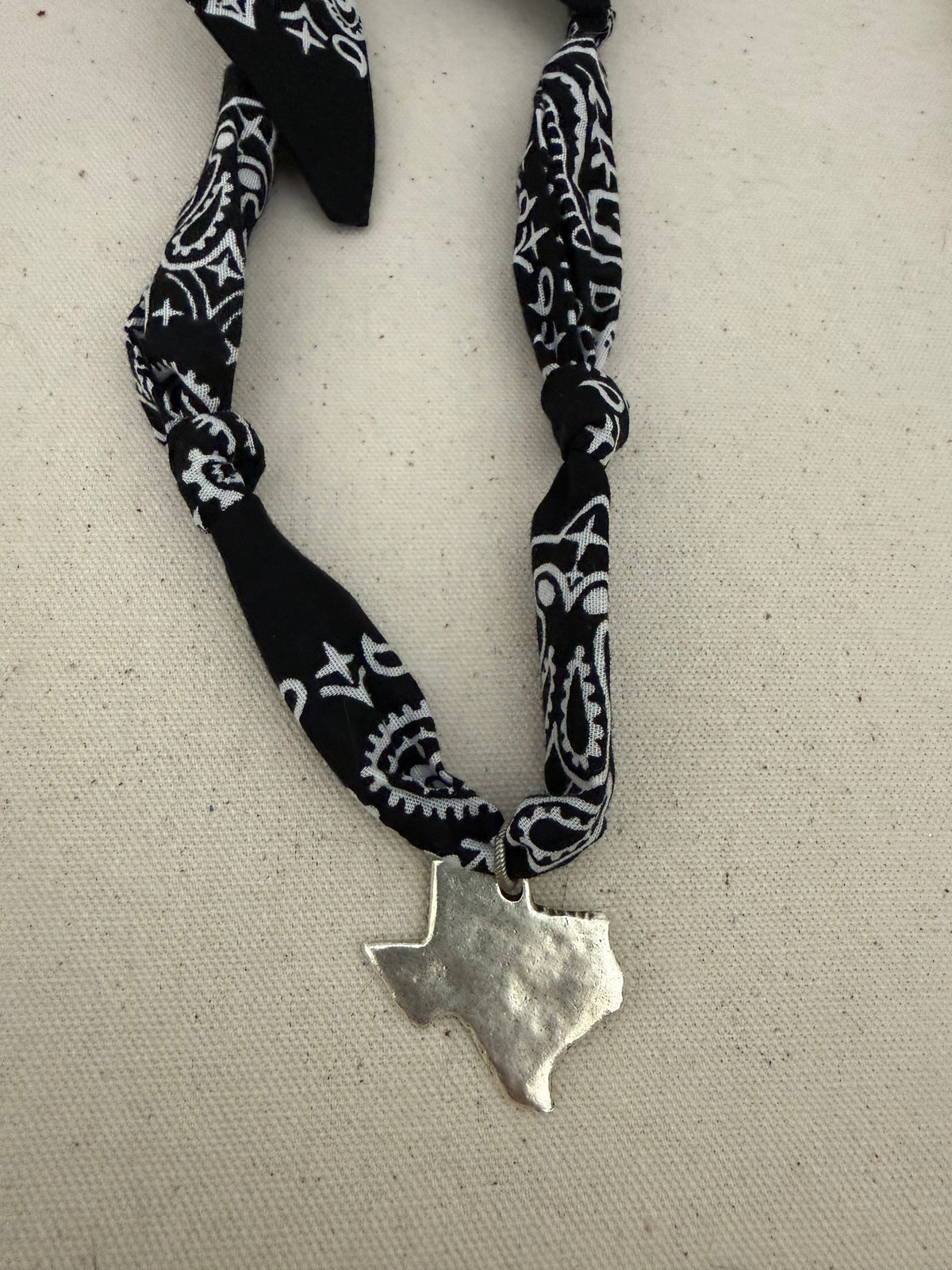 Black & Silver Texas Bandana Necklace