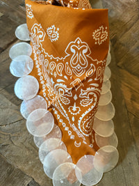 Texas Orange Capiz Shell Bandana