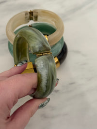 Marbled Resin Hinged Bracelet