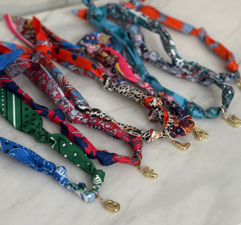 Custom Initial Letter Scarf Necklace
