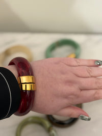 Marbled Resin Hinged Bracelet