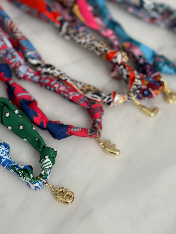 Custom Initial Letter Scarf Necklace