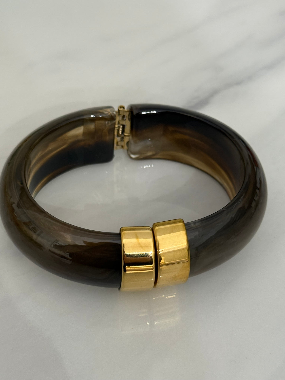 Marbled Resin Hinged Bracelet