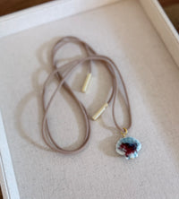 Ceramic Shell Pendant Wrap Necklace