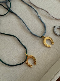Silk Cord Horseshoe Necklace