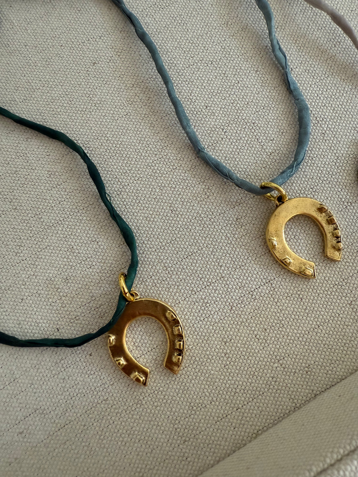 Silk Cord Horseshoe Necklace