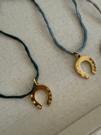 Silk Cord Horseshoe Necklace