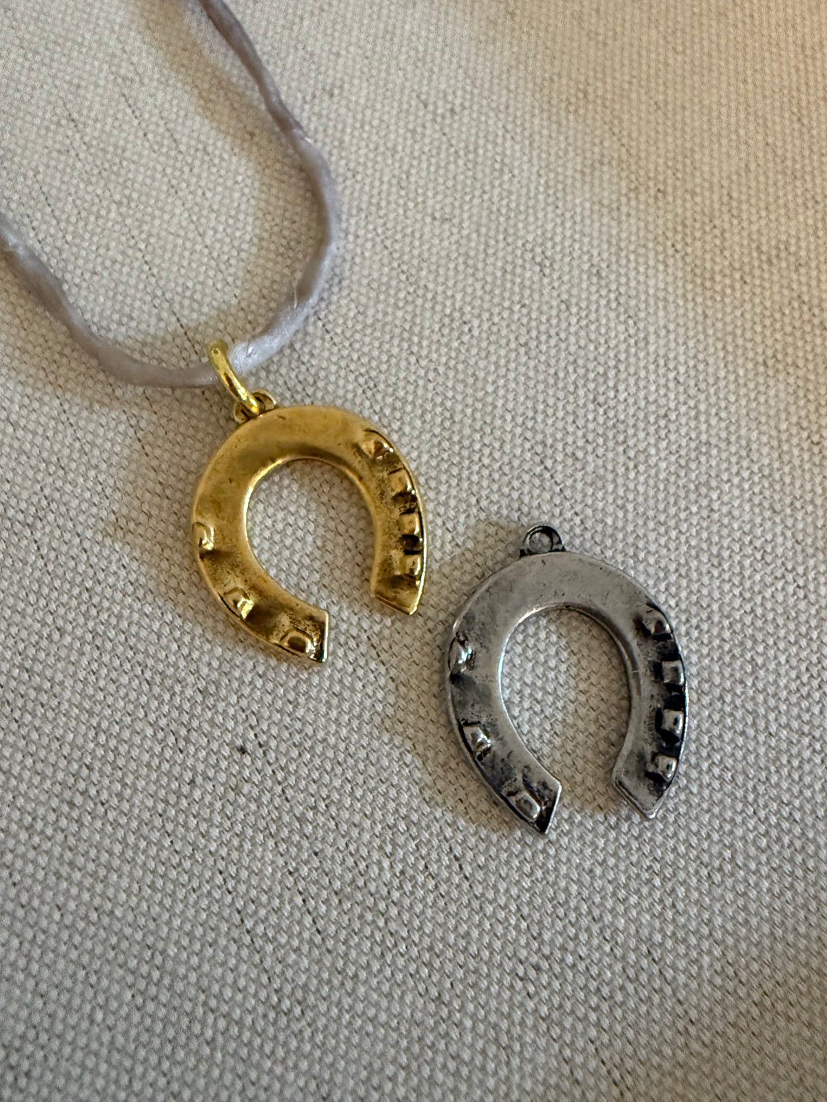 Silk Cord Horseshoe Necklace