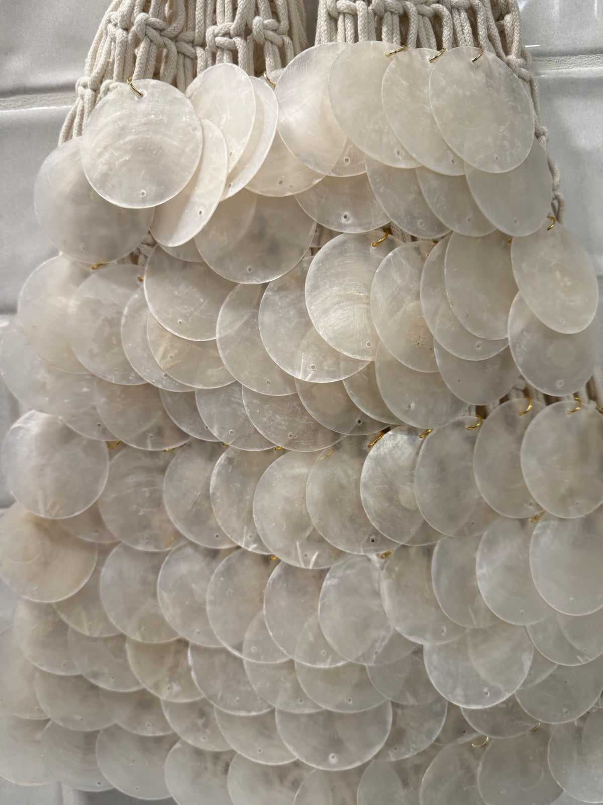 White Capiz Shell Bag