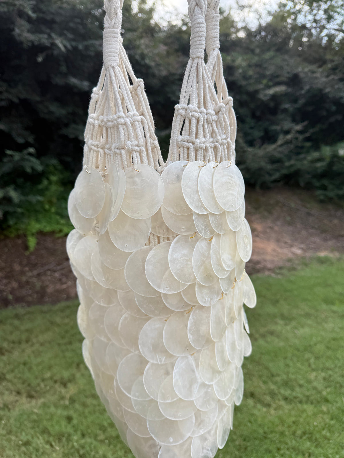 White Capiz Shell Bag