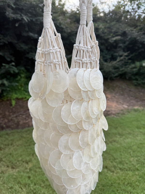 White Capiz Shell Bag