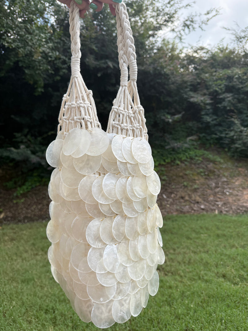 White Capiz Shell Bag