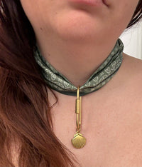 Sage  Bandana Carabiner Scarf Necklace