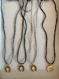 Silk Cord Horseshoe Necklace