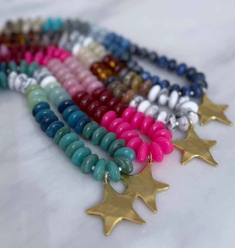 Star Shine Beaded Charm Necklace