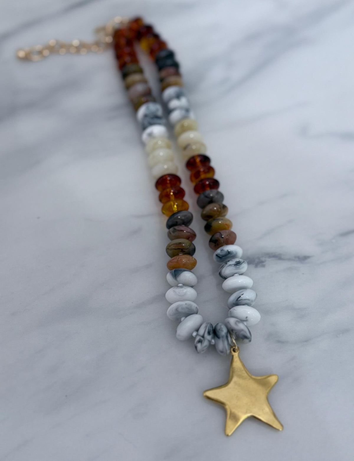 Star Shine Beaded Charm Necklace