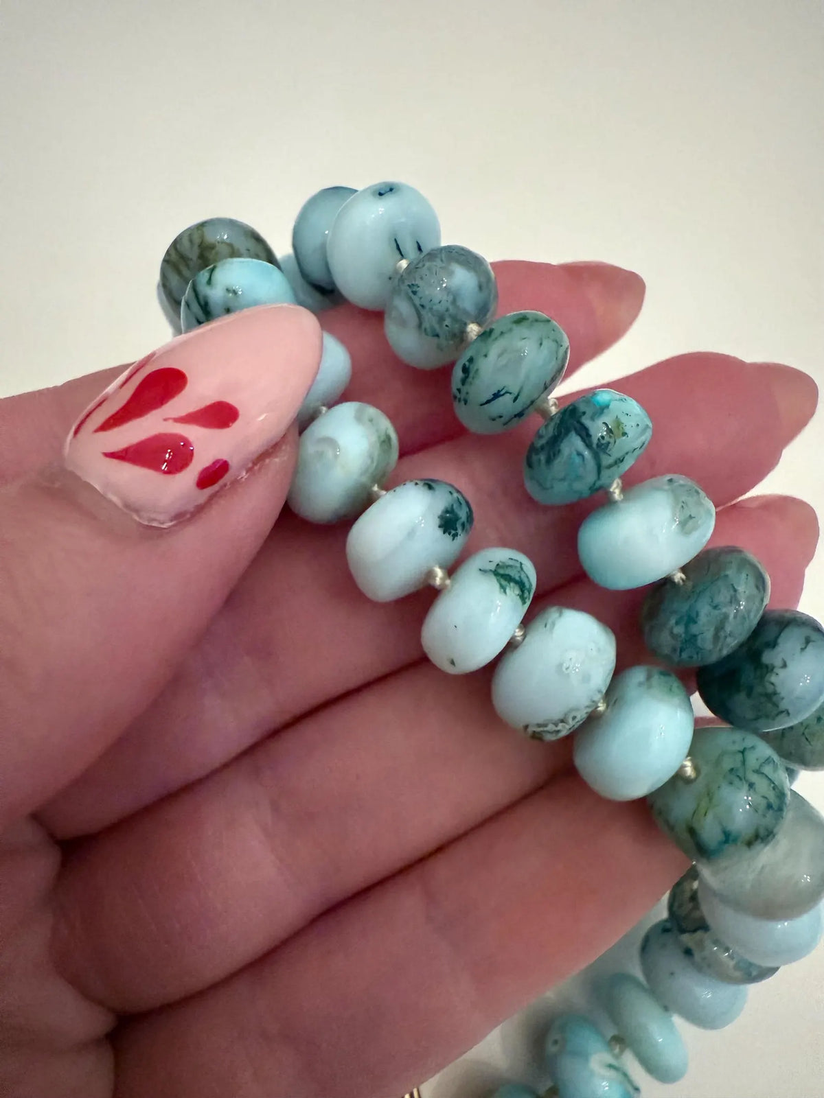 Hand Knotted Opal Fish Charm Necklace
